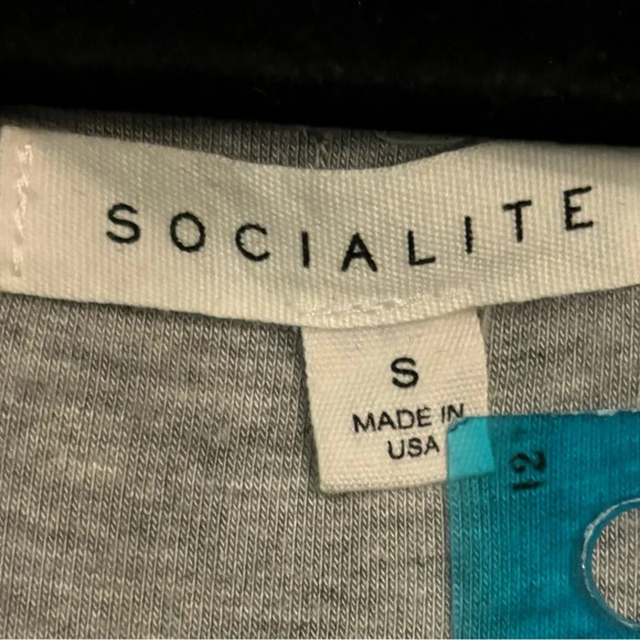 Socialite Womens Maxi Dress Gray Scoop Neck popover draped top Racerback Sz Sm - Picture 4 of 8